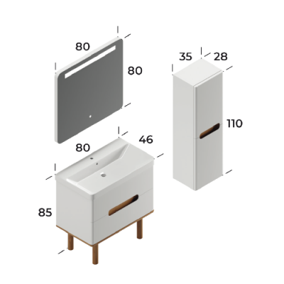 Smart Masal Banyo Dolabı 80 cm - 4
