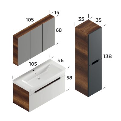 Smart Trend Banyo Dolabı 105 cm - 3