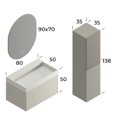 Smart Verona Banyo Dolabı 80 cm - 4