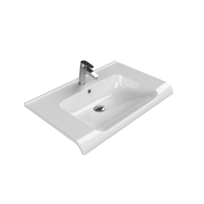 Turkuaz Anova Etajerli Lavabo 80x50 cm - 1