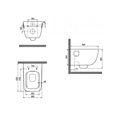 Turkuaz Aqua Rimless Asma Klozet Seti (Klozet Kapağı Dahil) - 3
