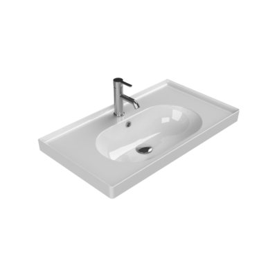 Turkuaz Arya Etajerli Lavabo 80x45 cm - 1