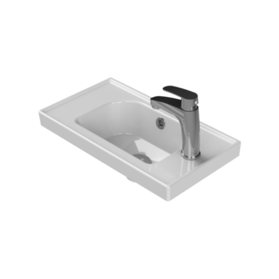Turkuaz Frame Etajerli Lavabo 50x28 cm (Sağdan Bataryalı) - 1