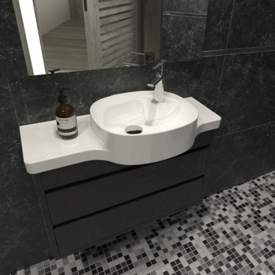 Turkuaz Harmony Etajerli Lavabo 80x37,5x26,4 cm - 3