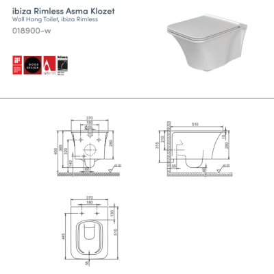 Turkuaz İbiza Rimless Asma Klozet Seti (Klozet Kapağı Dahil) - 2