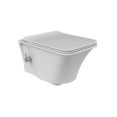 Turkuaz İbiza Rimless Entegre Ara Musluklu Asma Klozet Seti - 1