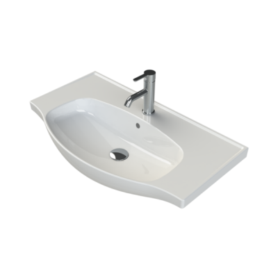 Turkuaz Lila Etajerli Lavabo 80x45 cm - 1