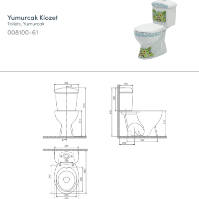Turkuaz Yumurcak Takım Klozet Seti (Alttan Çıkışlı) - 4