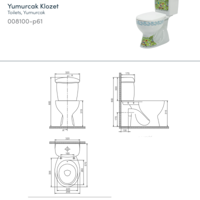 Turkuaz Yumurcak Takım Klozet Seti (Arkadan Çıkışlı) - 2