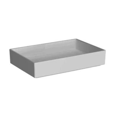 Vitra Archiplan Çanak Lavabo Dikdörtgen, 60x38 cm Armatür Deliksiz, Su Taşma Deliksiz, Mat Taş Gri - 1