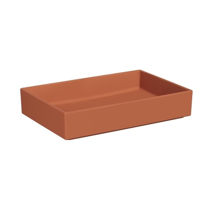 Vitra Archiplan Çanak Lavabo Dikdörtgen, 60x38 cm Armatür Deliksiz, Su Taşma Deliksiz, Mat Terra Rosa - 1