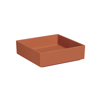 Vitra Archiplan Çanak Lavabo Kare, 40x40 cm Armatür Deliksiz, Su Taşma Deliksiz, Mat Terra Rosa - 1