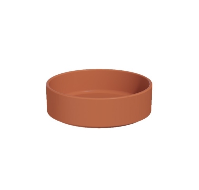 Vitra Archiplan Çanak Lavabo Yuvarlak, 40x40 cm Armatür Deliksiz, Su Taşma Deliksiz, Mat Terra Rosa - 1