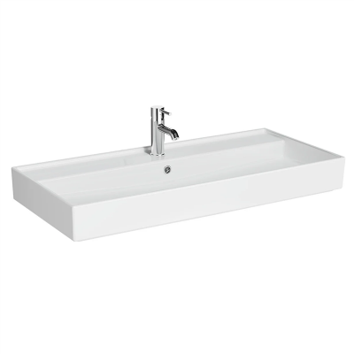 Vitra Archiplan Lavabo 100x46 cm Tek Armatür Delikli, Su Taşma Delikli, Beyaz - 1