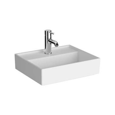 Vitra Archiplan Lavabo 45x46 cm Tek Armatür Delikli, Su Taşma Deliksiz, Beyaz - 1