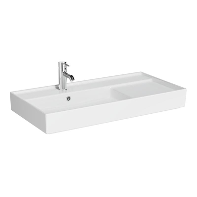 Vitra Archiplan Lavabo 90x46 cm Tek Armatür Delikli, Su Taşma Delikli, Beyaz - 1
