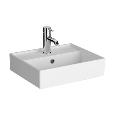 Vitra Archiplan Lavabo Kompakt, 45x38 cm Tek Armatür Delikli, Su Taşma Delikli, Beyaz - 1