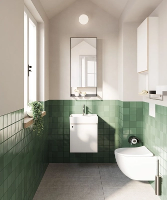Vitra Archiplan Lavabo Kompakt, 45x38 cm Tek Armatür Delikli, Su Taşma Delikli, Beyaz - 2