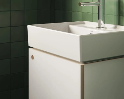 Vitra Archiplan Lavabo Kompakt, 45x38 cm Tek Armatür Delikli, Su Taşma Delikli, Beyaz - 3
