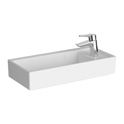 Vitra Archiplan Lavabo Kompakt, 60x28 cm Sağdan Tek Armatür Delikli, Su Taşma Deliksiz, Beyaz - 1