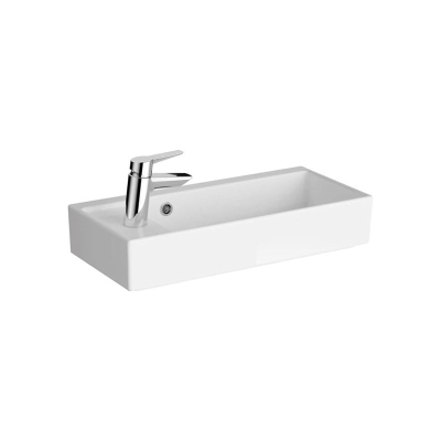 Vitra Archiplan Lavabo Kompakt, 60x28 cm Soldan Tek Armatür Delikli, Su Taşma Delikli, Beyaz - 1