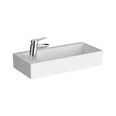 Vitra Archiplan Lavabo Kompakt, 60x28 cm Soldan Tek Armatür Delikli, Su Taşma Deliksiz, Beyaz - 1