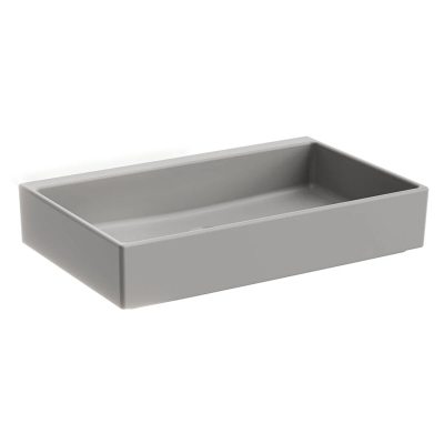 Vitra Archiplan Lavabo Kompakt, 60x38 cm Armatür Deliksiz, Su Taşma Delikli, Mat Taş Gri - 1