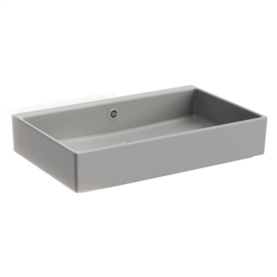 Vitra Archiplan Lavabo Kompakt, 60x38 cm Armatür Deliksiz, Su Taşma Delikli, Mat Taş Gri - 1