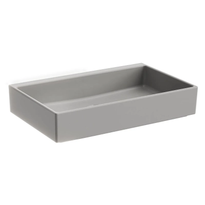 Vitra Archiplan Lavabo Kompakt, 60x38 cm Armatür Deliksiz, Su Taşma Deliksiz, Mat Taş Gri - 1