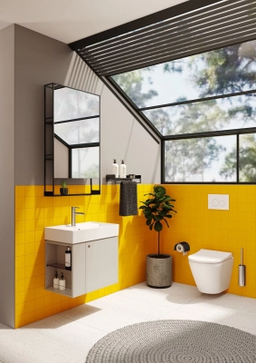 Vitra Archiplan Lavabo Kompakt, 60x38 cm Tek Armatür Delikli, Su Taşma Delikli, Beyaz - 2
