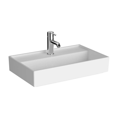 Vitra Archiplan Lavabo Kompakt, 60x38 cm Tek Armatür Delikli, Su Taşma Deliksiz, Beyaz - 1