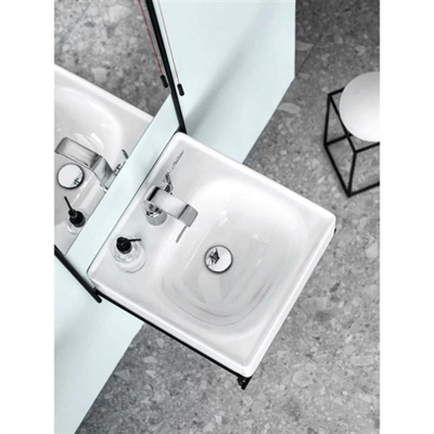 Vitra Equal Çanak Lavabo Dikdörtgen, Kompakt, 45x45 cm Tek Armatür Delikli, Su Taşma Delikli, Clean, Beyaz - 2