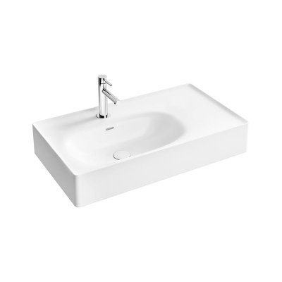 Vitra Equal Lavabo Dikdörtgen, 80x45 cm Tek Armatür Delikli, Su Taşma Delikli, Clean, Beyaz - 1