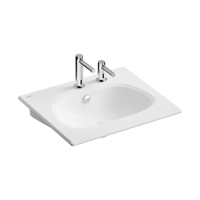 Vitra Frame Etajerli Lavabo 65x54 cm Temassız, Tek Armatür Delikli, Su Taşma Delikli, Sabunluk Delikli, Clean, Beyaz - 1