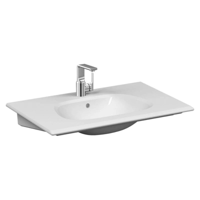 Vitra Frame Etajerli Lavabo 85x54 cm Tek Armatür Delikli, Su Taşma Delikli, Clean, Beyaz - 1