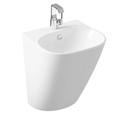 Vitra Frame Yarı Monoblok Lavabo Kompakt, 50x48 cm Tek Armatür Delikli, Su Taşma Delikli, Clean, Beyaz - 1