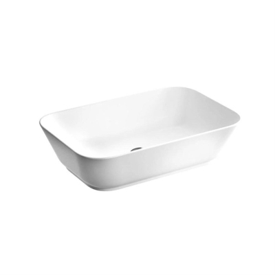 Vitra Geo Çanak Lavabo Dikdörtgen, 60x39 cm Armatür Deliksiz, Su Taşma Deliksiz, Beyaz - 1