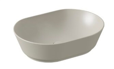Vitra Geo Çanak Lavabo Oval, 55x40 cm Armatür Deliksiz, Su Taşma Deliksiz, Mat Bej - 1