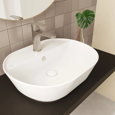 Vitra Geo Çanak Lavabo Oval, 55x43 cm Tek Armatür Delikli, Su Taşma Delikli, Beyaz - 2