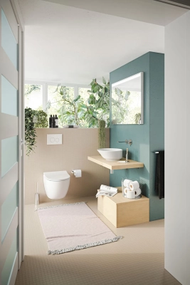 Vitra Geo Çanak Lavabo Yuvarlak, Kompakt, 40x38 cm Armatür Deliksiz, Su Taşma Deliksiz, Beyaz - 3