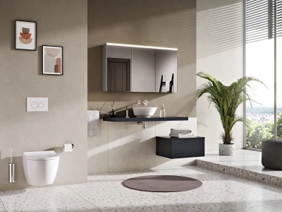 Vitra Geo Çanak Lavabo Yuvarlak, Kompakt, 40x38 cm Armatür Deliksiz, Su Taşma Deliksiz, Mat Beyaz - 2
