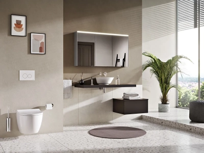 Vitra Geo Çanak Lavabo Yuvarlak, Kompakt, 40x38 cm Armatür Deliksiz, Su Taşma Deliksiz, Mat Beyaz - 3
