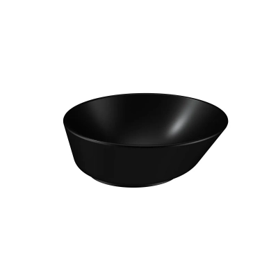 Vitra Geo Çanak Lavabo Yuvarlak, Kompakt, 40x38 cm Armatür Deliksiz, Su Taşma Deliksiz, Mat Siyah - 1