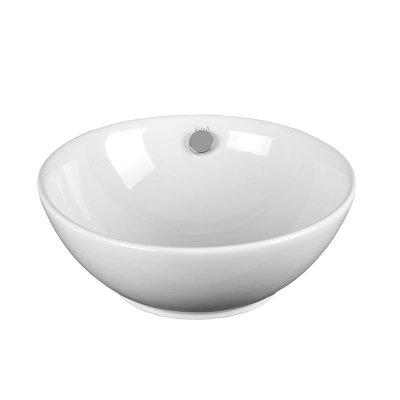 Vitra Geo Çanak Lavabo Yuvarlak, Kompakt, 45x43 cm Armatür Deliksiz, Su Taşma Delikli, Beyaz - 3