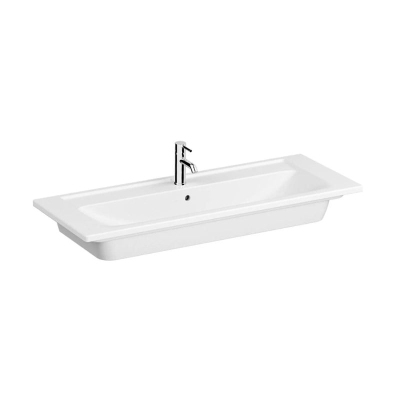 Vitra Integra Etajerli Lavabo 120x47 cm Tek Armatür Delikli, Su Taşma Delikli, Beyaz - 1