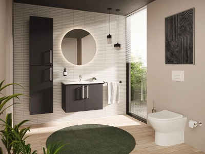 Vitra Integra Etajerli Lavabo 80x47 cm Tek Armatür Delikli, Su Taşma Delikli, Beyaz - 4