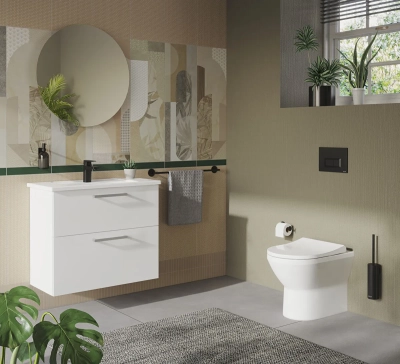 Vitra Integra Etajerli Lavabo Kompakt, 80x39 cm Tek Armatür Delikli, Su Taşma Delikli, Beyaz - 3