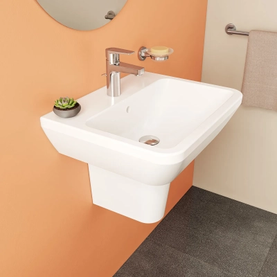 Vitra Integra Lavabo Dikdörtgen, 55x45 cm Tek Armatür Delikli, Su Taşma Delikli, Beyaz - 4