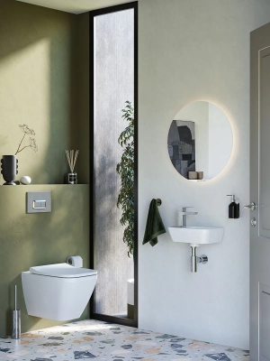 Vitra Integra Lavabo Dikdörtgen, Kompakt, 35x22 cm Soldan Tek Armatür Delikli, Su Taşma Delikli, Beyaz - 4