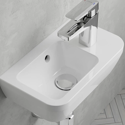 Vitra Integra Lavabo Dikdörtgen, Kompakt, 35x22 cm Tek Armatür Delikli, Su Taşma Delikli, Beyaz - 1
